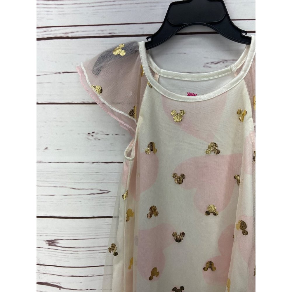 Disney Junior Minnie Mouse Toddler Girls Pink Heart Gold Foil Nightgown 4T NWT - Picture 2 of 7
